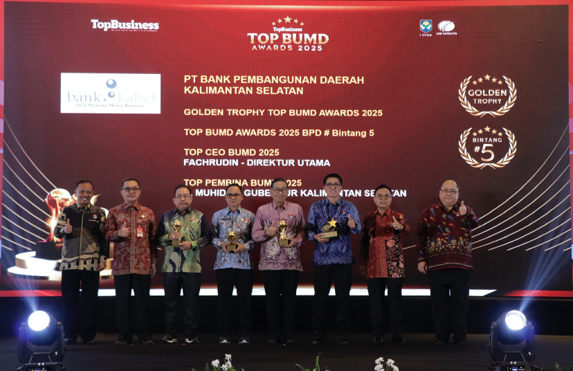  Raih Penghargaan Prestisius, Bank Kalsel Dikukuhkan Sebagai Penerima Golden Trophy TOP BUMD Awards 2025